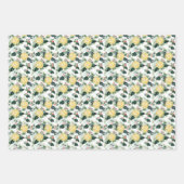 Waterverf Citroen en Holly Pattern Kerst Inpakpapier Vel (Voorkant)
