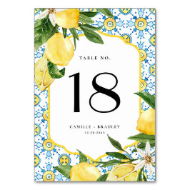 Waterverf citroen en Marokkaanse Tegel bruiloft Kaart