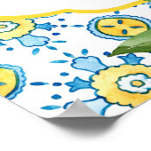 Waterverf citroen en Marokkaanse Tegel bruiloft we Poster (Hoek)