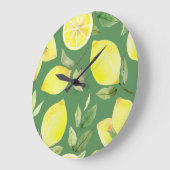 Waterverf citroen, fruit behangpatroon. grote klok (Hoek)
