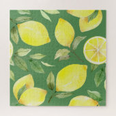 Waterverf citroen, fruit behangpatroon. legpuzzel (Horizontaal)