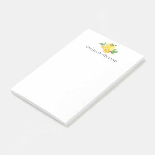 Waterverf Citroen Fruit Persoonlijk Briefpapier Post-it® Notes (Schuin)