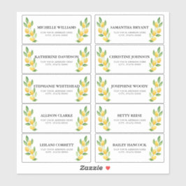 Waterverf Citroen Gastadreslabels Sticker