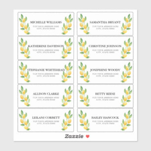 Waterverf Citroen Gastadreslabels Sticker