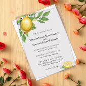 Waterverf Citroen Geel Citrus Rustiek Huwelijk Acryl Uitnodigingen
