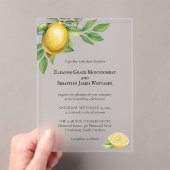 Waterverf Citroen Geel Citrus Rustiek Huwelijk Acryl Uitnodigingen (Insitu (Draagbaar))