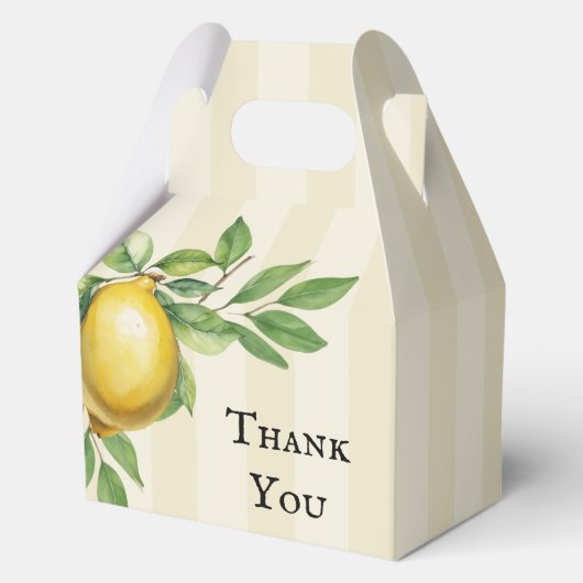 Waterverf Citroen Geel Citrus Rustiek Huwelijk Bedankdoosjes (Voorkant)