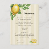 Waterverf Citroen Geel Citrus Rustiek Huwelijk Informatiekaartje (Voorkant)