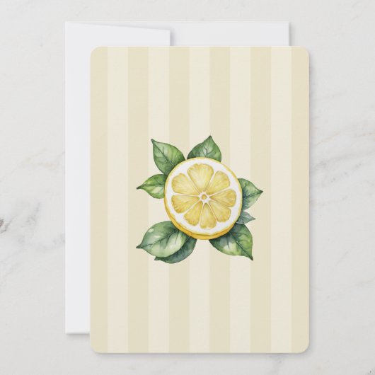 Waterverf Citroen Geel Citrus Rustiek Huwelijk Kaart (Achterkant)