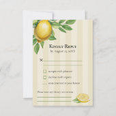 Waterverf Citroen Geel Citrus Rustiek Huwelijk RSVP Kaartje (Voorkant)