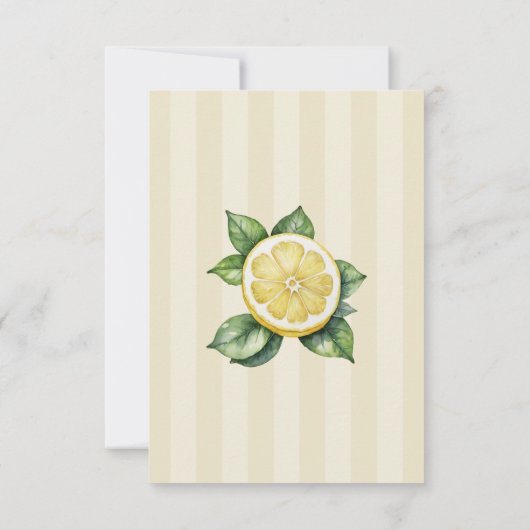 Waterverf Citroen Geel Citrus Rustiek Huwelijk RSVP Kaartje (Achterkant)