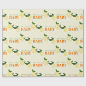 Waterverf Citroen Gele Baby Shower Cadeaupapier (Vlak)