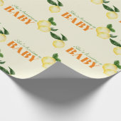 Waterverf Citroen Gele Baby Shower Cadeaupapier (Hoek)