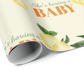 Waterverf Citroen Gele Baby Shower Cadeaupapier (Rol Hoek)