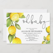 Waterverf citroen Geslacht Neutraal geel baby show Kaart (Voorkant)