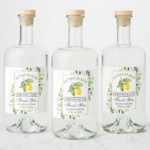 Waterverf Citroen Gouden Limoncello Likeurfles Etiket (Flessen)