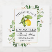 Waterverf Citroen Gouden Limoncello Likeurfles Etiket (Enkel label)