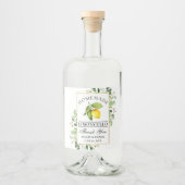 Waterverf Citroen Gouden Limoncello Likeurfles Etiket (Voorkant)
