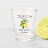 Waterverf Citroen groen bruiloft Limoncello Shot Glas (Voorkant)