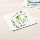 Waterverf Citroen groen gouden Limoncello Kartonnen Onderzetters (Schuin)