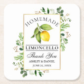 Waterverf Citroen groen gouden Limoncello Kartonnen Onderzetters (Voorkant)