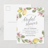 Waterverf Citroen Groene Tuintjes Moderne Bruidsdo Uitnodiging Briefkaart (Voorkant / Achterkant)