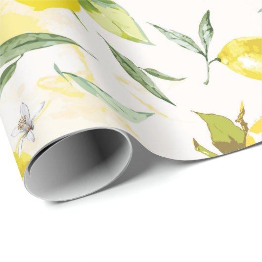 Waterverf citroen II Cadeaupapier (Rol Hoek)