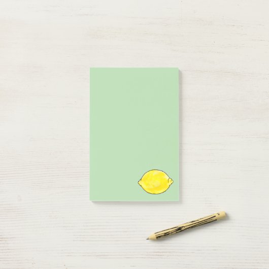waterverf citroen in groen post-it® notes (Op bureau)