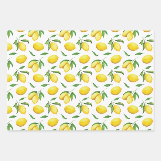 Waterverf Citroen Inpakpapier Vel (Voorkant 3)