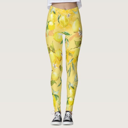 Waterverf citroen IV Leggings (Voorkant)