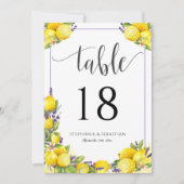 Waterverf Citroen Lavendel Boho Tafelnummer (Voorkant)