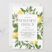 Waterverf Citroen Lijst Botanische Pensioen Brunch Kaart (Voorkant)