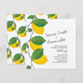 Waterverf Citroen Lime Citrus Script Trouw Kraft  Kaart (Voorkant / Achterkant)