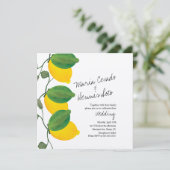 Waterverf Citroen Lime Citrus Script Trouw Kraft  Kaart (Staand voorkant)