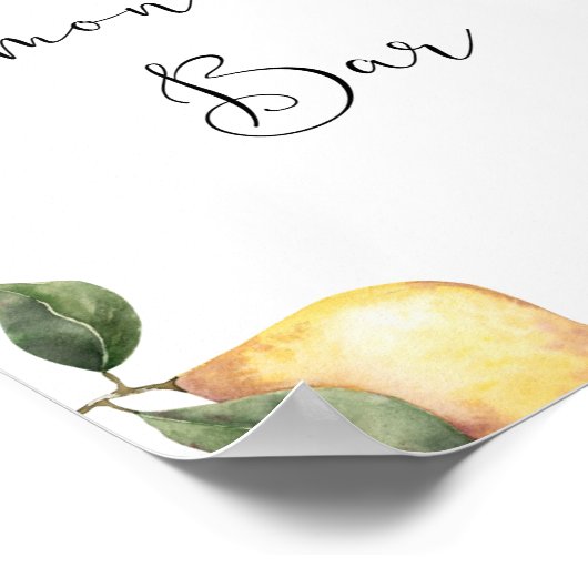 Waterverf Citroen Limonade Bar Poster (Hoek)