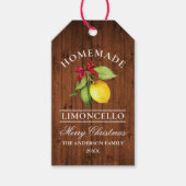 Waterverf Citroen Limoncello Hout Print Kerst Cadeaulabel (Voorkant)