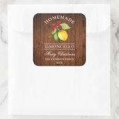 Waterverf Citroen Limoncello Hout Print Kerst Vierkante Sticker (Tas)