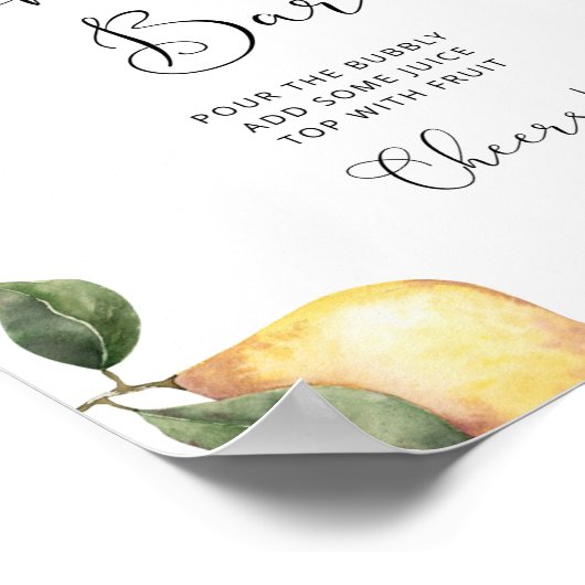 Waterverf citroen Mam-osa barteken Poster (Hoek)