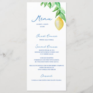 Waterverf Citroen Mediterraan Blauw Menu