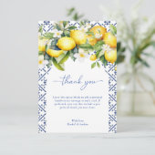 Waterverf Citroen Mediterraan Italiaans bruiloft Bedankkaart (Staand voorkant)
