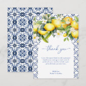 Waterverf Citroen Mediterraan Italiaans bruiloft Bedankkaart (Voorkant / Achterkant)