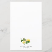 Waterverf Citroen Mediterraan Patroon Menu Kaart (Achterkant)