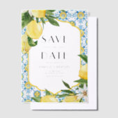 Waterverf Citroen Mediterraan Save the Date Vellum Uitnodigingen (Offset)