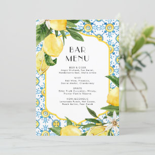 Waterverf Citroen Mediterraans Bar Menu Kaart