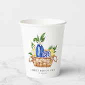 Waterverf citroen mediterrane mand verjaardag papieren bekers (Achterkant)