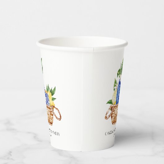 Waterverf citroen mediterrane mand verjaardag papieren bekers (Rechts)