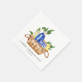 Waterverf citroen mediterrane mand verjaardag servet (Hoek)