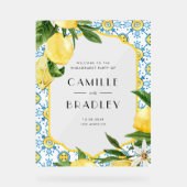 Waterverf citroen mediterrane verlovingspartij acryl bord (Voorkant)