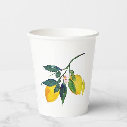 Waterverf Citroen Papieren Bekers (Voorkant)