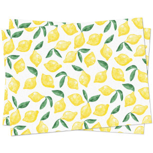 Waterverf Citroen Patroon Citrus Tissuepapier